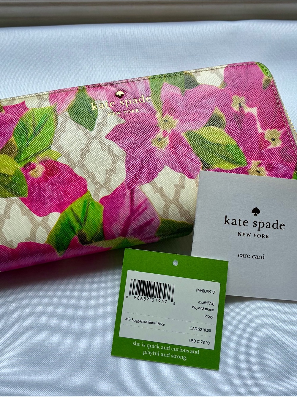KATE SPADE FLORAL BAYARD PLACE LACEY WALLET